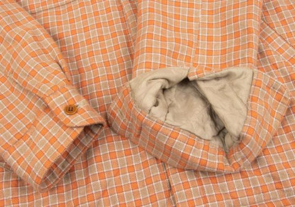 Papas Padded Check Flannel Shirt Jacket Orange Size L