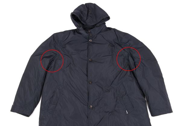 Papas Detachable Hood Long Down Coat Navy Size LL