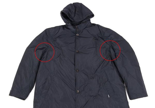Papas Detachable Hood Long Down Coat Navy Size LL