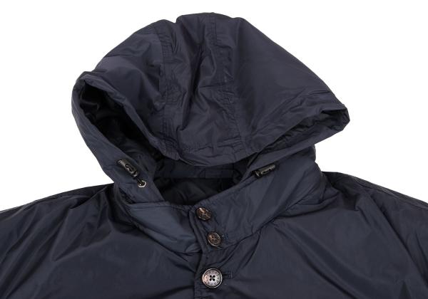 Papas Detachable Hood Long Down Coat Navy Size LL
