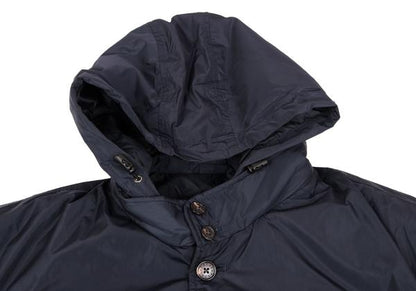 Papas Detachable Hood Long Down Coat Navy Size LL