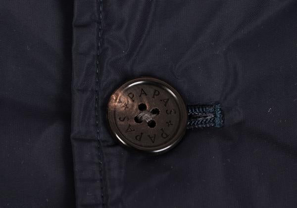 Papas Detachable Hood Long Down Coat Navy Size LL