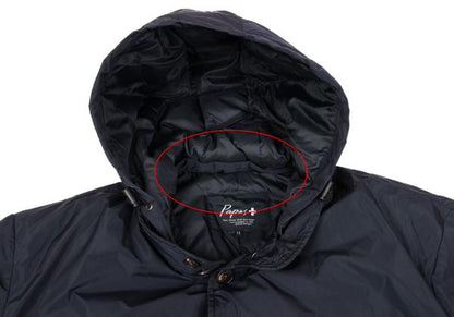 Papas Detachable Hood Long Down Coat Navy Size LL