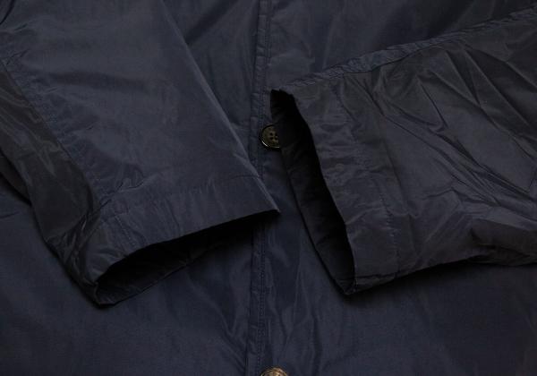 Papas Detachable Hood Long Down Coat Navy Size LL