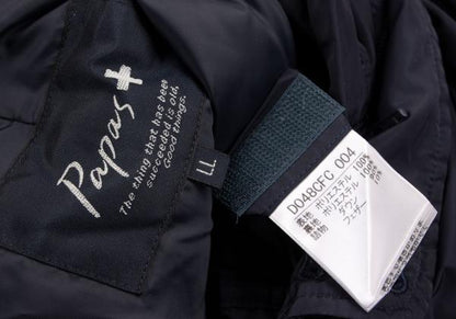Papas Detachable Hood Long Down Coat Navy Size LL