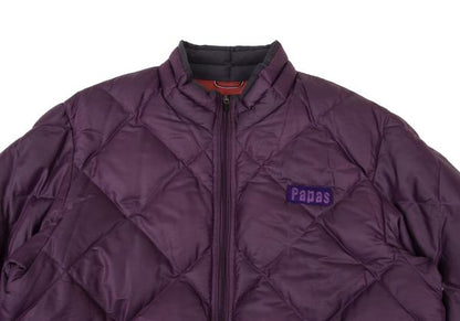 Papas Quilted Down Jacket w/ Inner Print Purple Size 50L