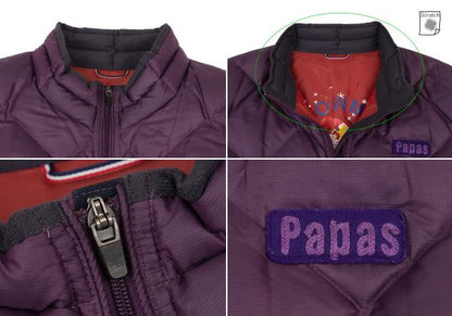 Papas Quilted Down Jacket w/ Inner Print Purple Size 50L