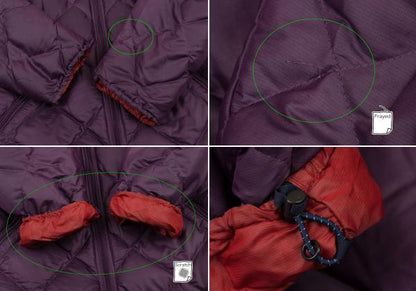 Papas Quilted Down Jacket w/ Inner Print Purple Size 50L