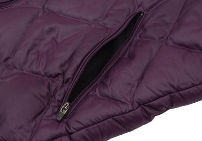 Papas Quilted Down Jacket w/ Inner Print Purple Size 50L