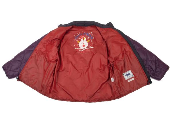 Papas Quilted Down Jacket w/ Inner Print Purple Size 50L