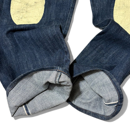 EVISU YAMANE Daikoku Painted Selvedge Jeans Size 34×32