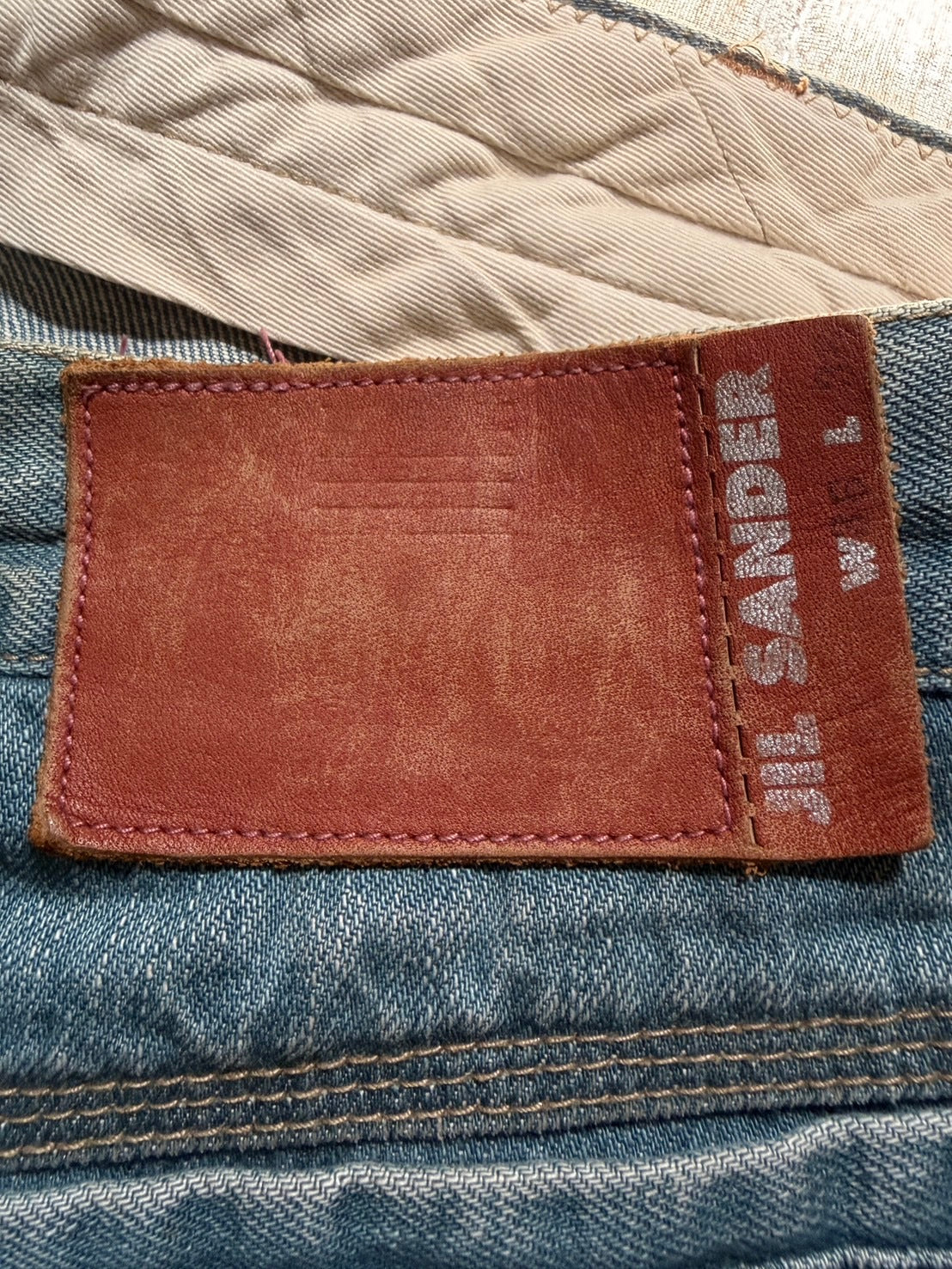 JILSANDER Distressed Denim Pants Indigo Size XL