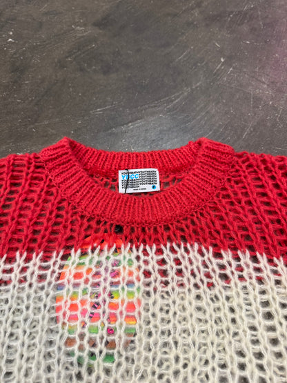 YOUTH BATH Multi Open Weave Mesh Knit Sweater Size FREE