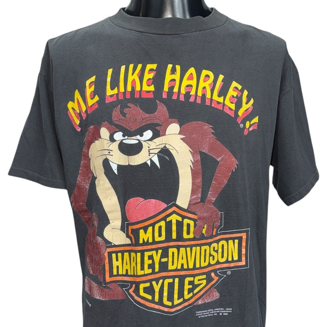 HARLEY-DAVIDSON 90s Vintage Taz Devil Double Sided Size L