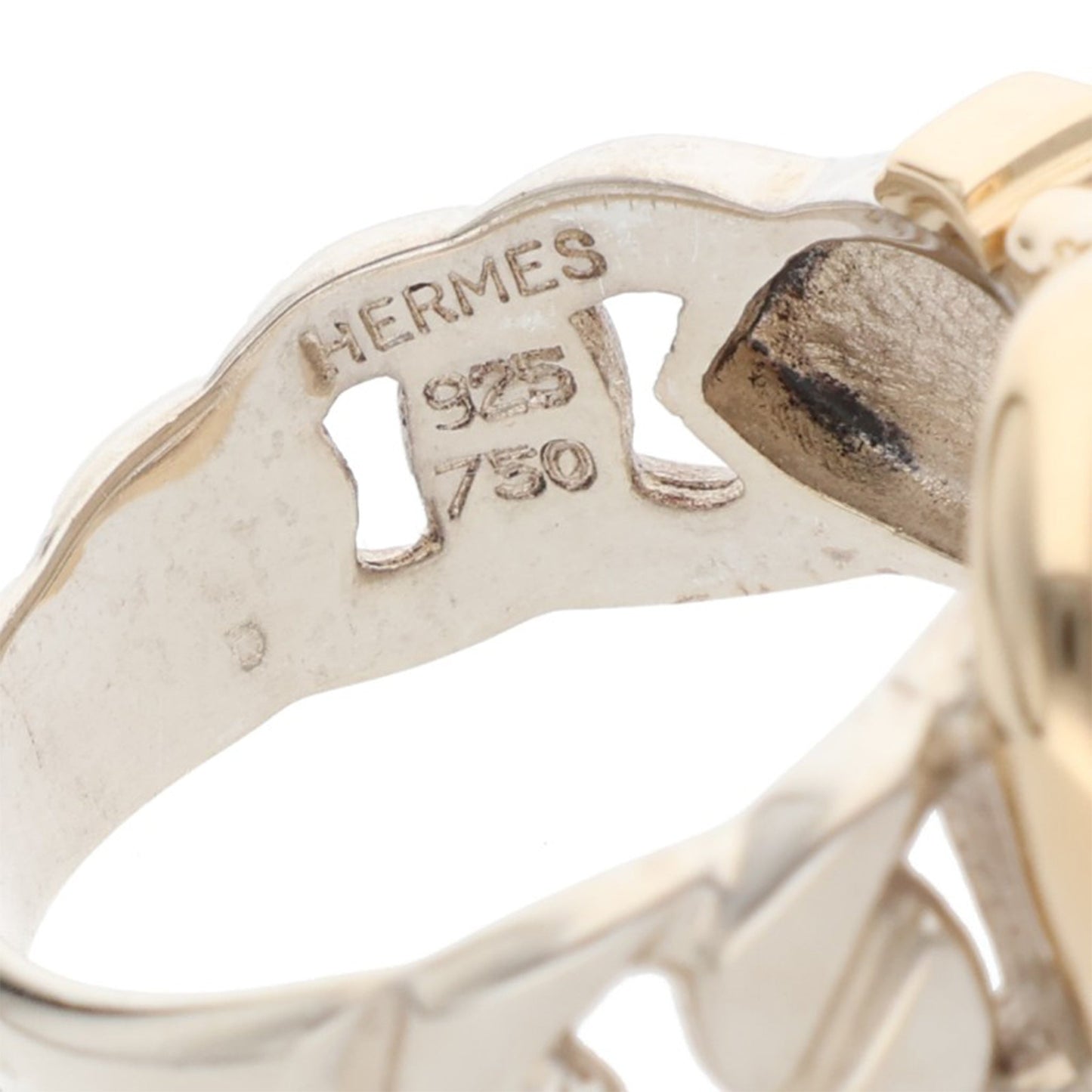 Hermes HERMÈS 925/750 Silver Gold Ring Multi