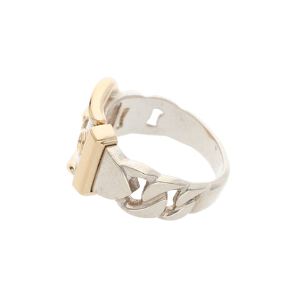 Hermes HERMÈS 925/750 Silver Gold Ring Multi