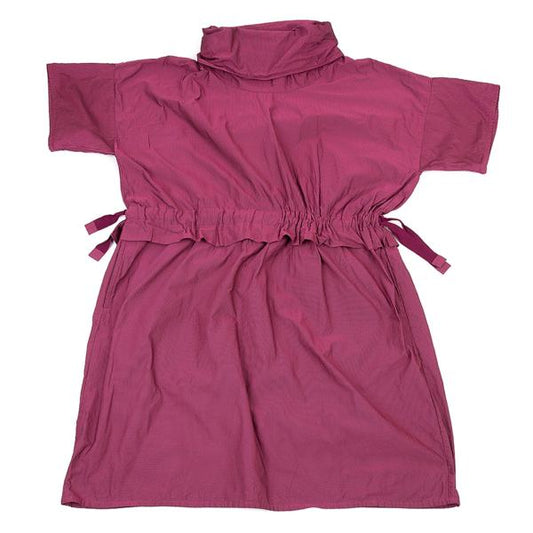 ISSEY MIYAKE 19SS Poly High-Neck Cinched Dress Pink Size 2