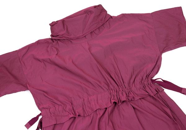 ISSEY MIYAKE 19SS Poly High-Neck Cinched Dress Pink Size 2