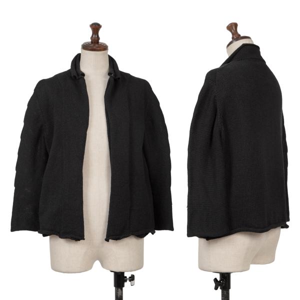 Y's Cotton Buttonless Knit Jacket Black Size 3