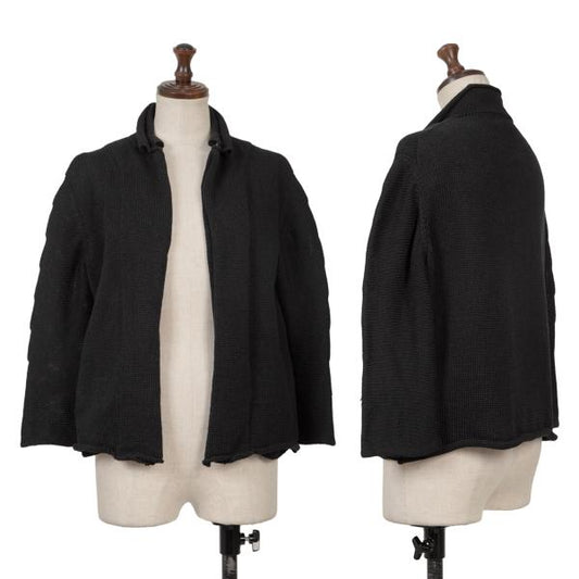 Y's Cotton Buttonless Knit Jacket Black Size 3