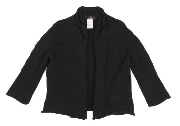 Y's Cotton Buttonless Knit Jacket Black Size 3
