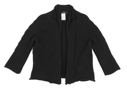 Y's Cotton Buttonless Knit Jacket Black Size 3