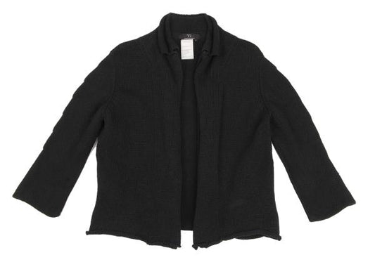 Y's Cotton Buttonless Knit Jacket Black Size 3