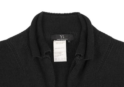 Y's Cotton Buttonless Knit Jacket Black Size 3