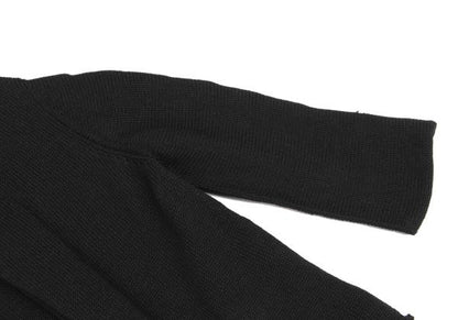 Y's Cotton Buttonless Knit Jacket Black Size 3