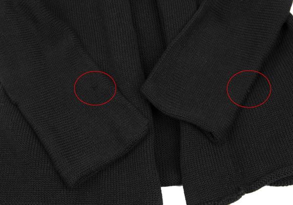Y's Cotton Buttonless Knit Jacket Black Size 3