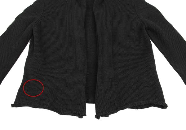 Y's Cotton Buttonless Knit Jacket Black Size 3