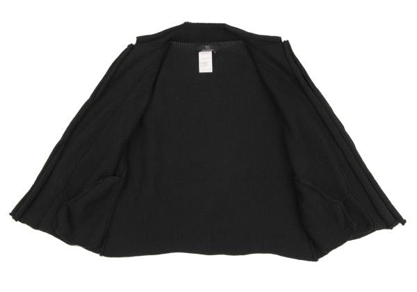 Y's Cotton Buttonless Knit Jacket Black Size 3