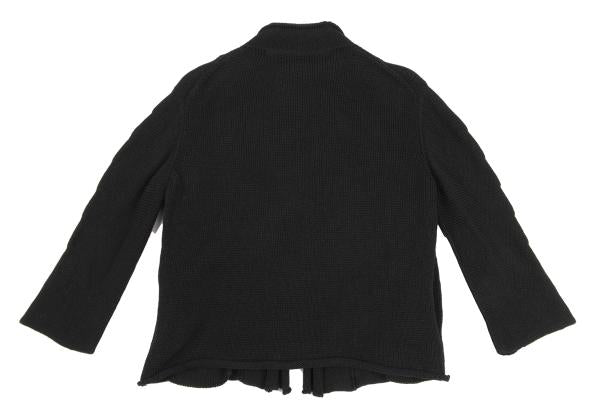 Y's Cotton Buttonless Knit Jacket Black Size 3