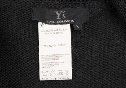 Y's Cotton Buttonless Knit Jacket Black Size 3