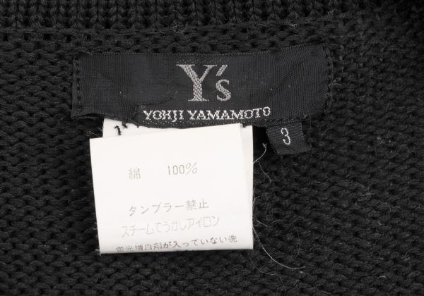 Y's Cotton Buttonless Knit Jacket Black Size 3