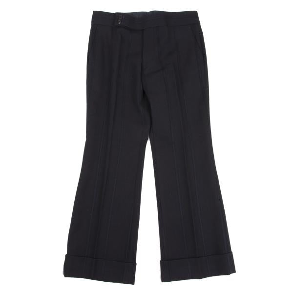 COMME des GARCONS Wool Stripe Double Hem Pants Blue Size M