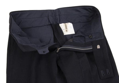 COMME des GARCONS Wool Stripe Double Hem Pants Blue Size M