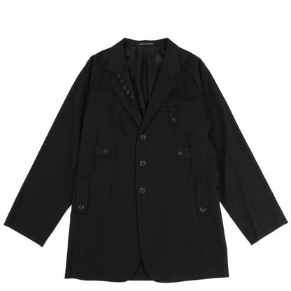 Yohji Yamamoto POUR HOMME 24SS Wool Jacket Black Size 2