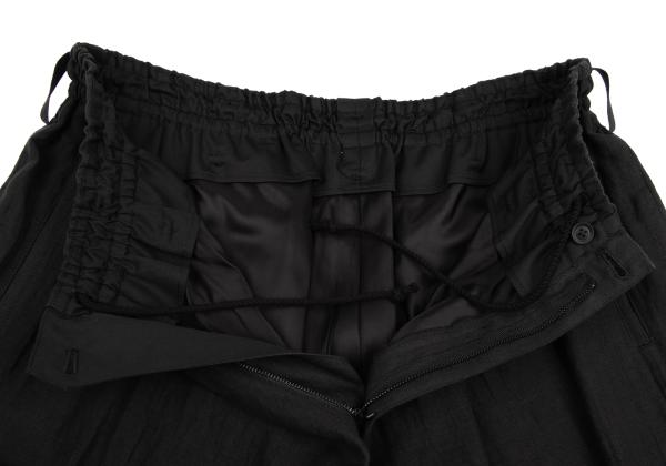 Yohji Yamamoto PH 24SS Linen Side Button Pants Black Size 2