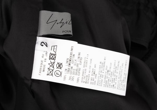 Yohji Yamamoto PH 24SS Linen Side Button Pants Black Size 2