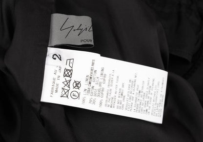 Yohji Yamamoto PH 24SS Linen Side Button Pants Black Size 2