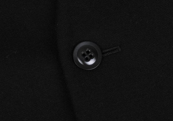 Y's Wool Blend Draped No-Collar Coat Black Size 1