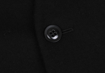 Y's Wool Blend Draped No-Collar Coat Black Size 1