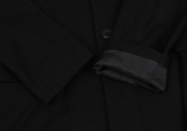Y's Wool Blend Draped No-Collar Coat Black Size 1