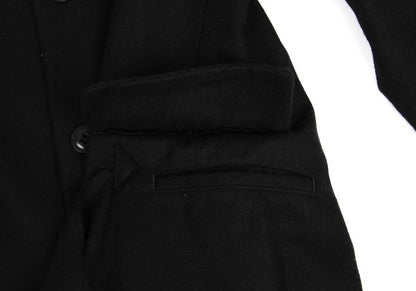 Y's Wool Blend Draped No-Collar Coat Black Size 1