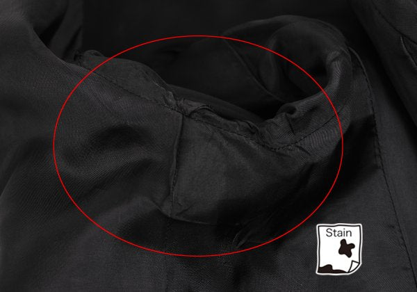 Y's Wool Blend Draped No-Collar Coat Black Size 1