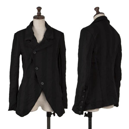 Y's Polyester Washer Stripe Jacket Black Size 2