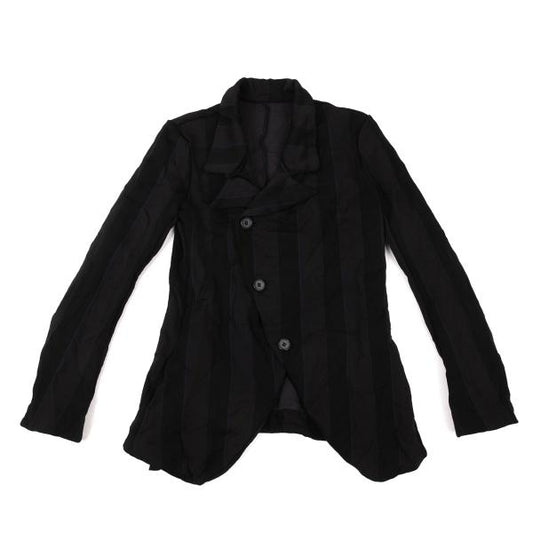 Y's Polyester Washer Stripe Jacket Black Size 2