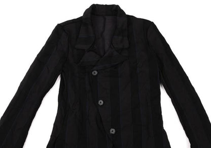 Y's Polyester Washer Stripe Jacket Black Size 2
