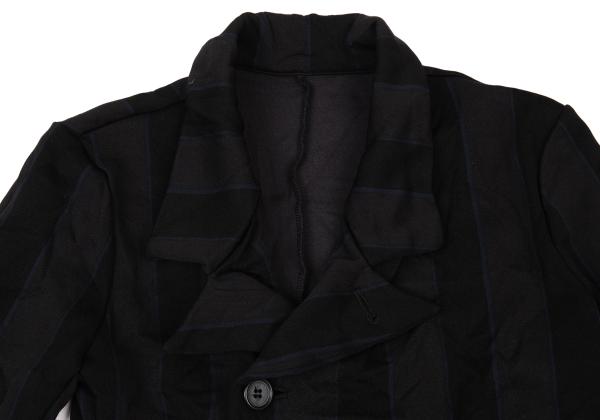 Y's Polyester Washer Stripe Jacket Black Size 2
